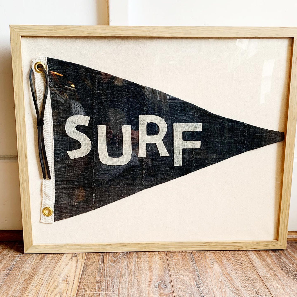 SURF Pennant Style Flag in Charcoal - Bird + Belle