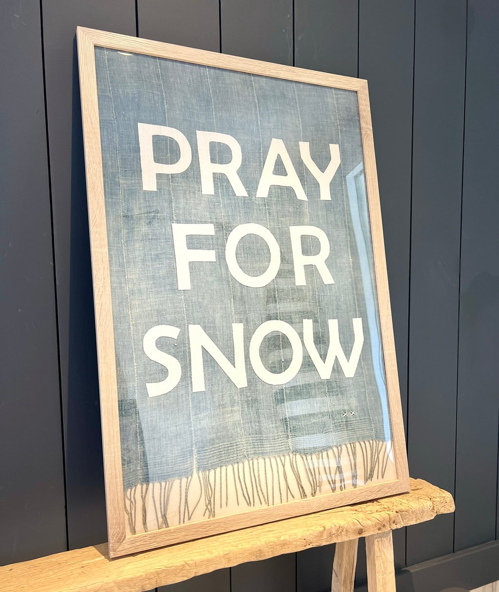 Custom Pray for Snow Textile Wall Art