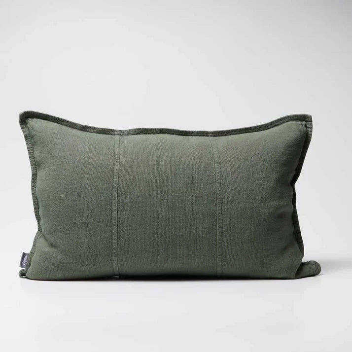 BB - Liam Olive Green Linen Lumbar Pillow