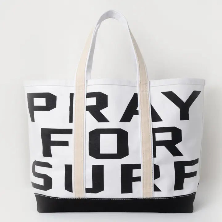 PRAY FOR SURF CANVAS BEACH TOTE