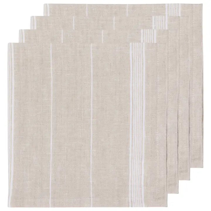 BB - White Maison Striped Napkins - Set of 4