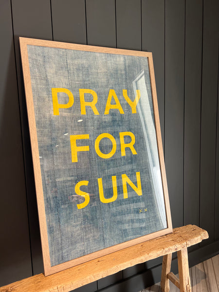 PRAY FOR SUN Textile Artwork
